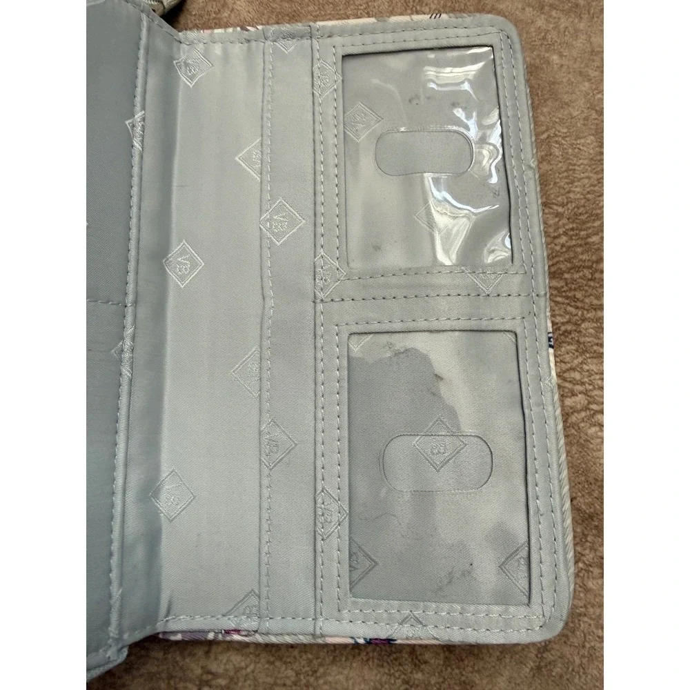Vera Bradley Performance Twill RFID Turnlock Wallet Park Stripe